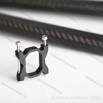 kẹp ống vuông nhôm anodized đen hobbycarbon